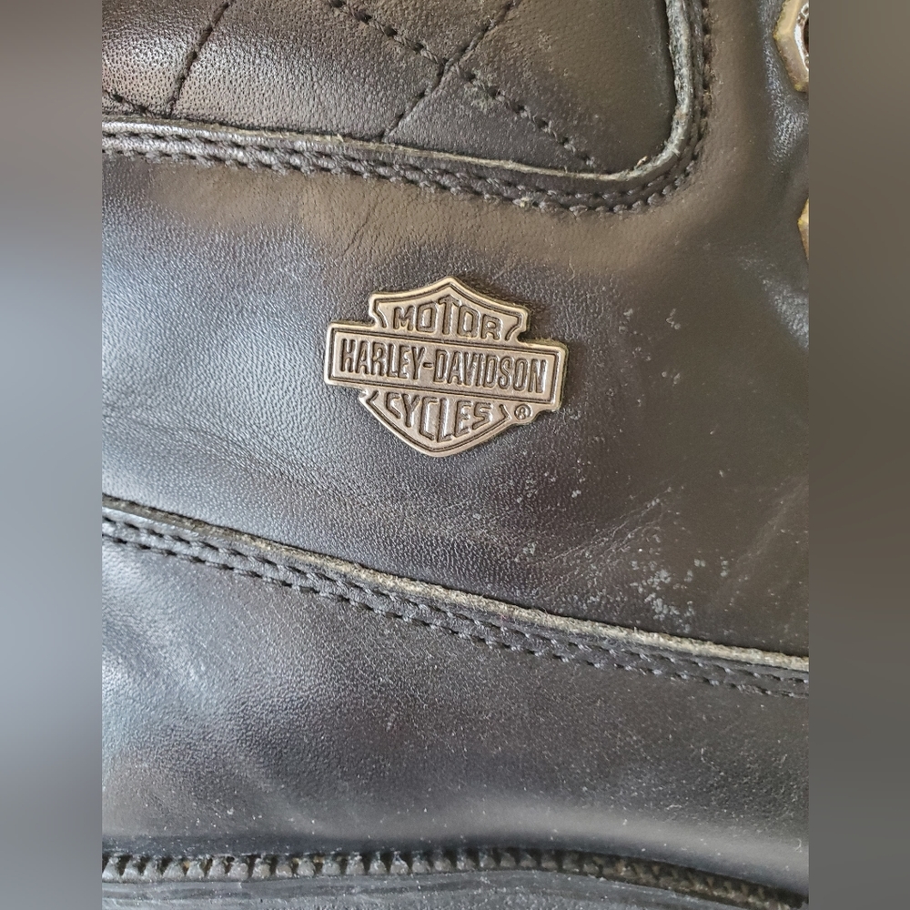 HARLEY DAVIDSON|WOMENS BLACK MOTORCYCLE BOOTS| SIZE 6.5 - Picture 5 of 12